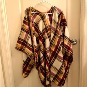 Woolrich plaid poncho